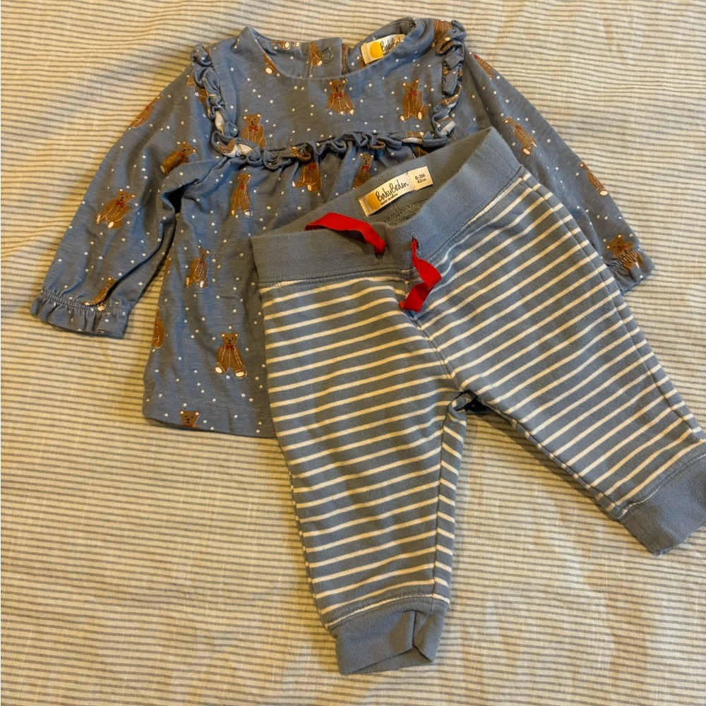 Baby Boden Blue Bear Print Outfit